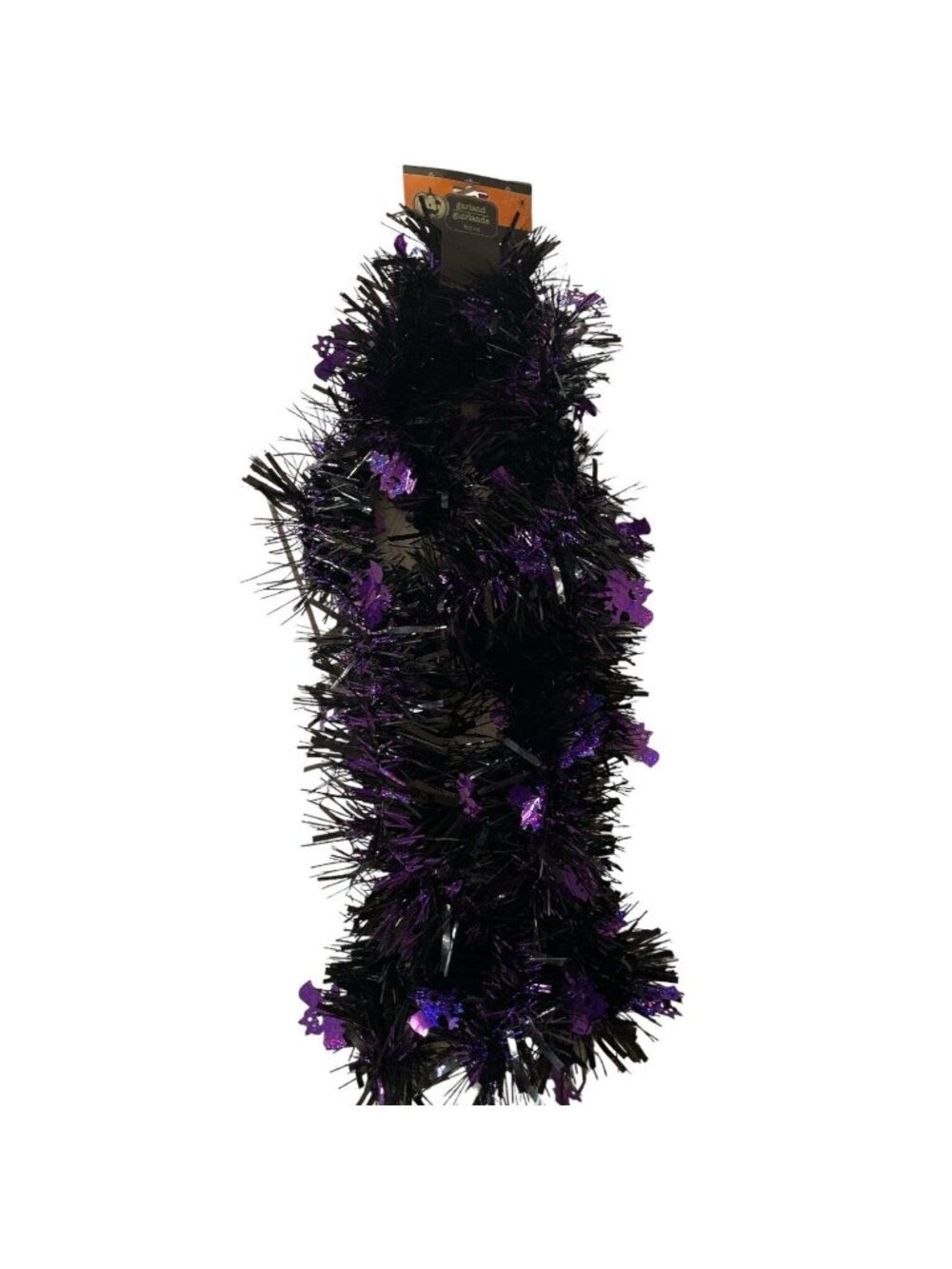 Halloween Die -Cut Tinsel Garland Strand 9ft Black Purple Bats